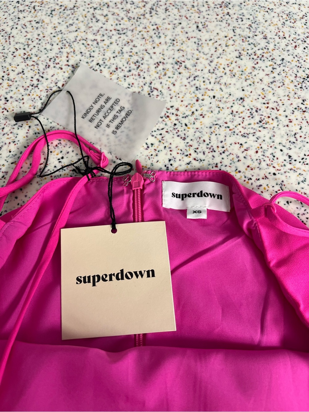 superdown Addison Hot Pink Spaghetti Strap Maxi Dress Side Slit Women’s Size XS - Picture 6 of 11